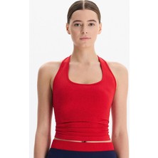 COMEUP Halter Yaka Göğüs Pedli Crop Atlet Goji Berry