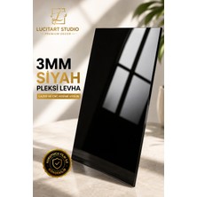Lucit Art Siyah Pleksi Levha 2.8-3mm | Parlak Yüzeyli Akrilik Pleksiglas Mika | Dekorasyon, Hobi ve Tabela Kullanımı | Lazer ve Cnc Kesime Uygun | Çeşitli Ebatlar