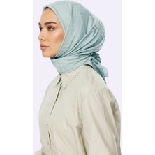 Ang-Scarf 95 x 95 Çağla Renk Viora Desen Ipeksi Jakar Eşarp - Ağırlık Yapmaz - Dört Mevsim Kullanıma Uygun - Kayma Yapmaz