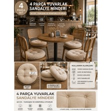 Yuvina 4'lü Yuvarlak Sandalye Minderi 40 cm – Yumuşak Dolgulu, Makinede Yıkanabilir, Iç ve Dış Mekan Kullanımı