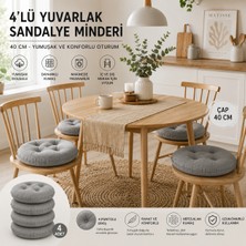 Yuvina 4'lü Yuvarlak Sandalye Minderi 40 cm – Yumuşak Dolgulu, Makinede Yıkanabilir, Iç ve Dış Mekan Kullanımı