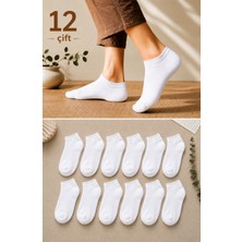CK Socks 12 Çift Beyaz Patik Unisex Çorap | Pamuklu, Nefes Alan, Terletmeyen