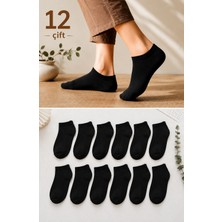 CK Socks 12 Çift Siyah Patik Unisex Çorap | Pamuklu, Nefes Alan, Terletmeyen