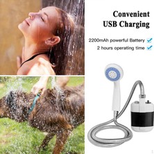 Munico Kompakt Taşınabilir Dış Mekan Duşu USB Şarj Edilebilir Başlık Sırt Çantası El Tipi Kamp Için Uygun