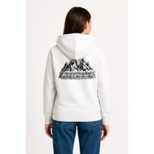 Nova Epoxy Art   Nihilist Penguen Temalı Oversize Kapüşonlu Sweatshirt - Beyaz
