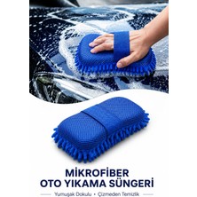 Deconitte Mikrofiber Oto Yıkama Süngeri, Çizmez Araç Temizlik Pedi, Ergonomik El Bantlı Araba Sünger