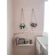 Fi Hediyelik Yeni Doğan Bebek Hediyesi Çocuk Doğum Günü Hediyesi Panda Koala Figürlü Çocuk Bebek Odası Balkon Bahçe Duvar Süsü Dekoratif Askılı 2’li Set