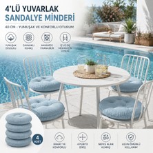 Yuvina 4'lü Yuvarlak Sandalye Minderi 40 cm – Yumuşak Dolgulu, Makinede Yıkanabilir, Iç ve Dış Mekan Kullanımı