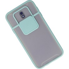 Bezos Galaxy J7 Pro / J730 Kılıf Palm Buzlu Kamera Sürgülü Silikon - Turkuaz