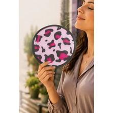 MiraLive Leopar Desenli Kore Yelpaze 20 cm