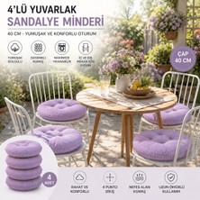 Yuvina 4'lü Yuvarlak Sandalye Minderi 40 cm – Yumuşak Dolgulu, Makinede Yıkanabilir, Iç ve Dış Mekan Kullanımı