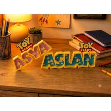 Printona Toy Story Desenli Isimlik Dekor Mavi Renk