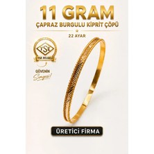 Aks Gold 22 Ayar TSE Belgeli (11 GRAM) Çapraz Burgulu Kiprit Çöpü Ajda Altın Bilezik Gold Düğün Nişan