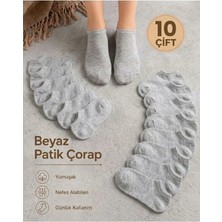 UZN Socks Unisex Gri Patik Çorap 30 Çift
