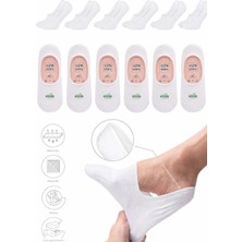UZN Socks 5’li Beyaz Dikişsiz Pamuklu Silikonlu Kaymaz Babet Çorap | Terletmez - Iz Yapmaz