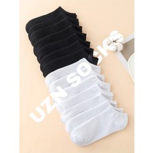 UZN Socks 20 Çift Pamuklu Kısa Patik Çorap | Unisex | Siyah & Beyaz | Terletmez | Günlük Kullanıma Uygun