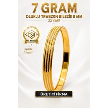 Aks Gold 22 Ayar TSE Belgeli 7 GRAM Oluklu Trabzon Bilezik 8 mm Gold Altın Bilezik Düğün Nişan
