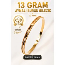 Aks Gold 22 Ayar TSE Belgeli (13 GRAM) Aynalı Burgu Ajda Bilezik Gold Altın Bilezik Düğün Nişan