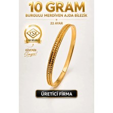 Aks Gold 22 Ayar TSE Belgeli (10 GRAM) Burgulu Merdiven Ajda Altın Bilezik Gold Bilezik Düğün Nişan