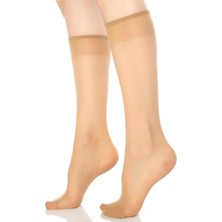 UZN Socks 6'lı Ten Kadın Mat Ince Dizaltı 20 Denye Pantalon Çorabı