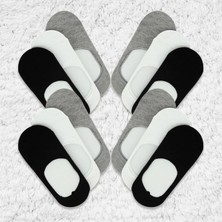 UZN Socks Görünmez Babet Çorap 8 Çift Renk Siyah Beyaz Gri Babet Çorap