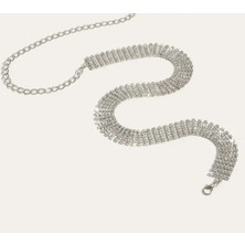 Mupte Jewelry Kristal Taslı Rhinestone Abiye Kemer 6 Sıralı