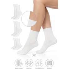 UZN Socks Kadın 3 Çift Dikişsiz Bambu Çorap – Nefes Alan, Terleme Önleyici, Günlük Rahat