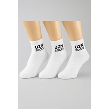 UZN Socks 3’lü Beyaz Erkek / Kadın Spor Çorap – Rahat, Terletmeyen, Uzun Ömürlü