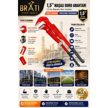BRATİ HAND TOOLS 1,5'' Maşalı Boru Anahtarı 1,5 Inç Maşonlu Boru Anahtar