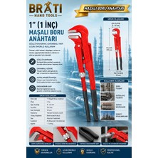 BRATİ HAND TOOLS 1'' Maşalı Boru Anahtarı 1 Inç Maşonlu Boru Anahtarı