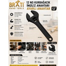BRATİ HAND TOOLS 12'' Kurbağacık Ingiliz Anahtarı Ayarlı Anahtar 12 Inç