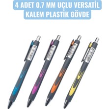 Seyfi Kırtasiye 4 Adet 0.7 mm Uçlu Versatil Kalem Plastik Gövde 6312