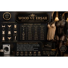 Lüx Wood 830 Kadın Kaplı Leopar Detaylı Fiyonk Askılı Bacak Bantlı Babydoll Gecelik