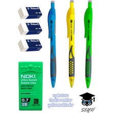 Seyfi Kırtasiye Lucca Versatil Kalem Seti 3 Adet 0.7 mm 120 Li Uç ve 3 Adet Silgi
