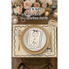 Metranya Bride Amerikan Servis ve Masa Kartı Seti, Bekarlığa Veda Partisi Amerikan Servisi Bride To Be Party Konsepti Gelin Takımı Yemek Tabağı Süsü Nedime Lüks Sunum Supla Team Bride Motto Düğün Nişan Dekor