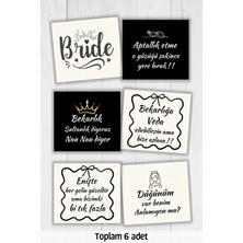 Metranya Bekarlığa Veda Partisi Motto Kartları 6 Adet Bride To Be Gelin Düğün Öncesi Eğlenceli Sunum Kartı