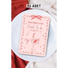 Metranya Bekarlığa Veda Partisi Masa Kartı 15 Adet Bride To Be Sunum Yemek Tabağı Süsü Gelin Nedime Motto