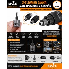 BRATİ HAND TOOLS 3/8 Somun Sıkma Matkap Mandren Adaptör Somun Sökme Makinesini Mandrene Çevirme Aparatı
