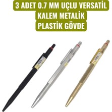 Seyfi Kırtasiye 3 Adet 0.7 mm Uçlu Versatil Kalem Metalik Plastik Gövde