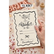 Metranya Bekarlığa Veda Davetiyesi 15 Adet Bride To Be Partisi Gelin Nedime Düğün Davet Kartı Geline Hediye