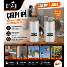 BRATİ HAND TOOLS Çırpı Ipi Duvarcı Sıvacı Inşaat Naylon Duvar Ipi Uçurtma Ipi 200 gr 2 Adet
