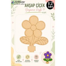 ArtMaster Ahşap Boyama Çuha 12 Adet 10X15CM Boyama Çiçek Figürleri Etkinlik Çoçuk Gelişim Motor Beceri Kreş Anasınıfı
