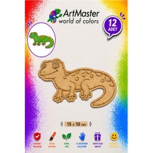 ArtMaster Ahşap Boyama Kertenkele 12 Adet 10X15CM Boyama Böcek Figürleri Etkinlik Çoçuk Gelişim Motor Beceri Kreş Anasınıfı