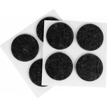 Sedef Kendinden Yapışkanlı Keçe Ped Yuvarlak Siyah 50MM 24 Parça 30116