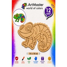 ArtMaster Ahşap Boyama Bukalemun 12 Adet 10X15CM Boyama Böcek Figürleri Etkinlik Çoçuk Gelişim Motor Beceri Kreş Anasınıfı