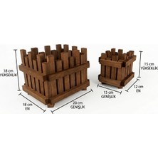 Green Efficiency Emprenyeli Doğal Ahşap Çok Amaçlı Organizer-Saksılık (Ikili)