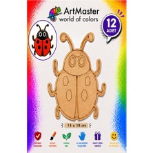 ArtMaster Ahşap Boyama Uğur Böceği 12 Adet 10X15CM Boyama Böcek Figürleri Etkinlik Çoçuk Gelişim Motor Beceri Kreş Anasınıfı