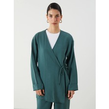 Lc Waikiki Yeni Sezon Kruvaze Yaka Modal Karışımlı Kadın Kimono