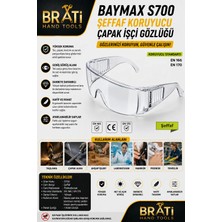 İsg Okulu Baymax S700 Şeffaf Koruyucu Çapak Işçi Gözlüğü 2 ADET