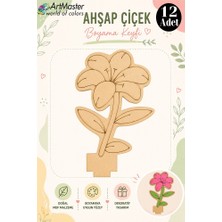 ArtMaster Ahşap Boyama Zambak 12 Adet 10X15CM Boyama Çiçek Figürleri Etkinlik Çoçuk Gelişim Motor Beceri Kreş Anasınıfı